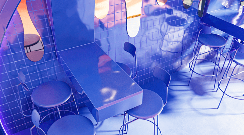 ice cream shop table