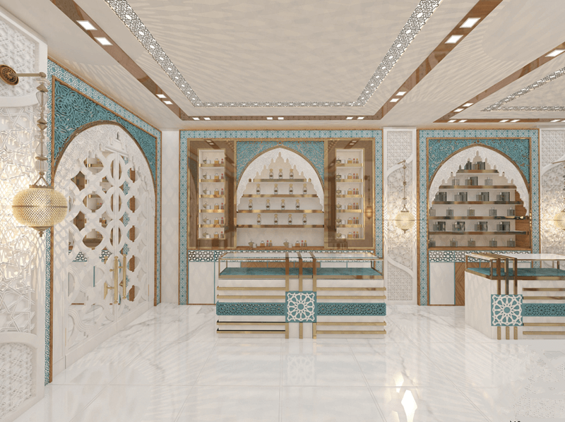 attractive perfume showcase