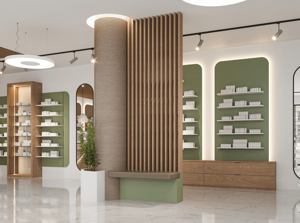 solid wood pharmacy stand