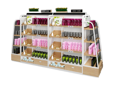 gondola cosmetic display stand design 