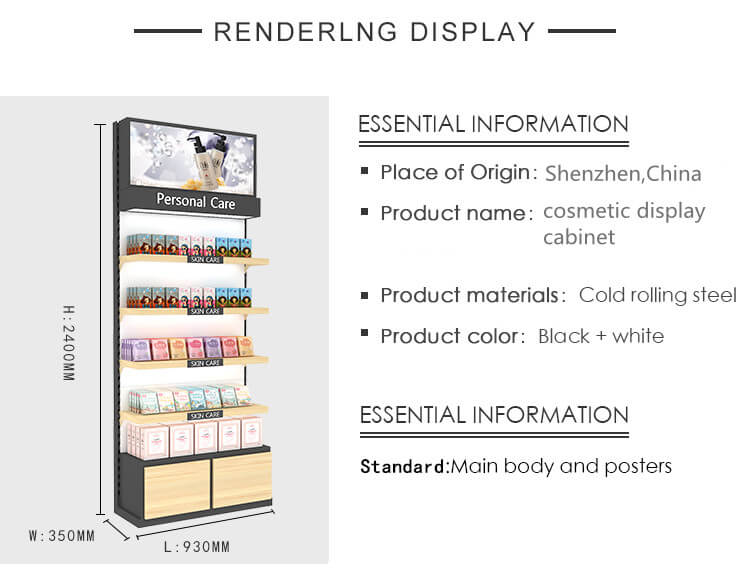 wall display cabinet for beauty shop