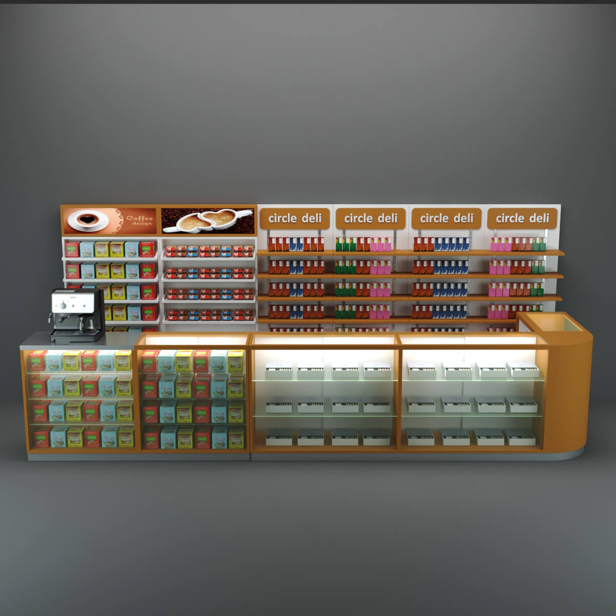 coffee display counter