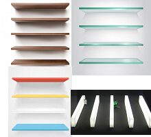 wood, glass,MDF shelvings