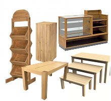 wooden display stands